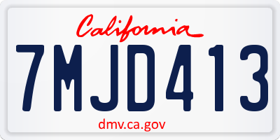 CA license plate 7MJD413