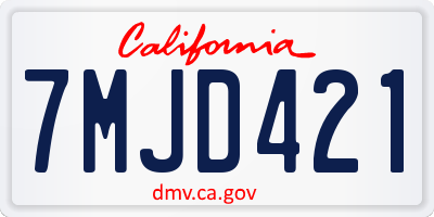 CA license plate 7MJD421