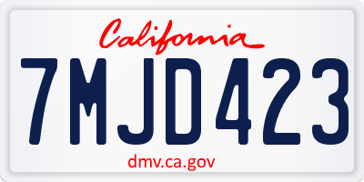CA license plate 7MJD423