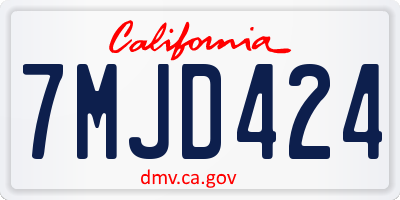 CA license plate 7MJD424