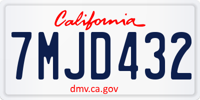 CA license plate 7MJD432