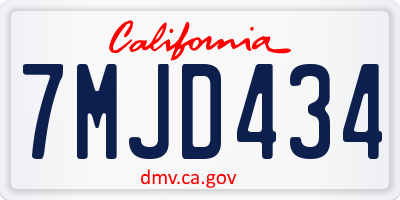 CA license plate 7MJD434