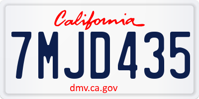 CA license plate 7MJD435