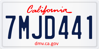 CA license plate 7MJD441