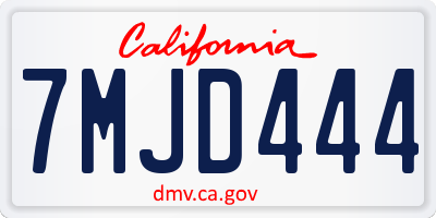 CA license plate 7MJD444