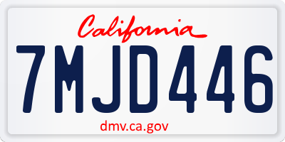 CA license plate 7MJD446