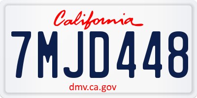 CA license plate 7MJD448