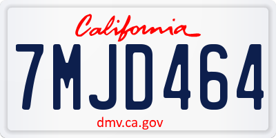 CA license plate 7MJD464
