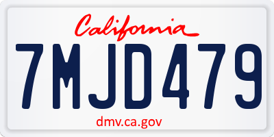 CA license plate 7MJD479