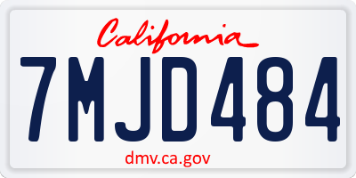 CA license plate 7MJD484