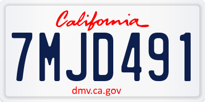 CA license plate 7MJD491