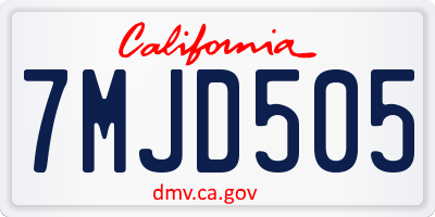 CA license plate 7MJD505