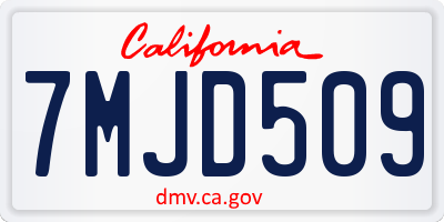 CA license plate 7MJD509