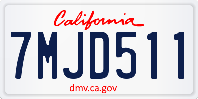 CA license plate 7MJD511