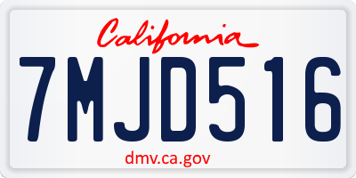 CA license plate 7MJD516