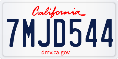 CA license plate 7MJD544