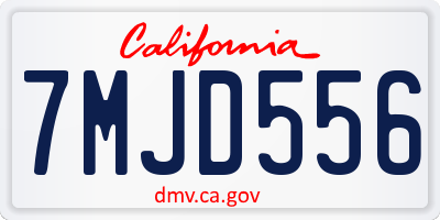 CA license plate 7MJD556