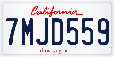 CA license plate 7MJD559