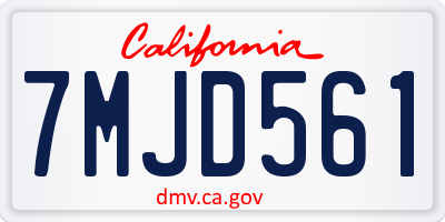 CA license plate 7MJD561