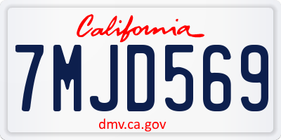 CA license plate 7MJD569