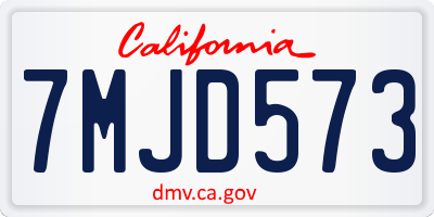CA license plate 7MJD573