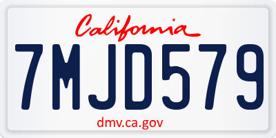 CA license plate 7MJD579