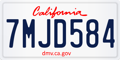 CA license plate 7MJD584
