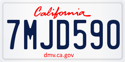 CA license plate 7MJD590