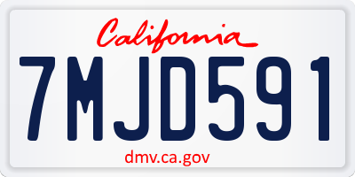 CA license plate 7MJD591
