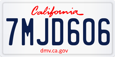 CA license plate 7MJD606