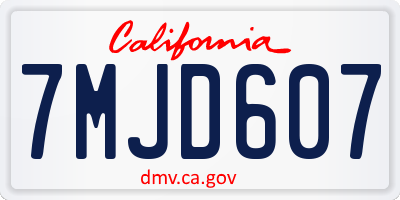 CA license plate 7MJD607