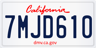 CA license plate 7MJD610