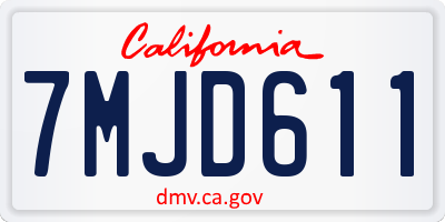 CA license plate 7MJD611