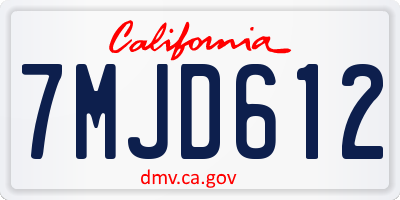 CA license plate 7MJD612