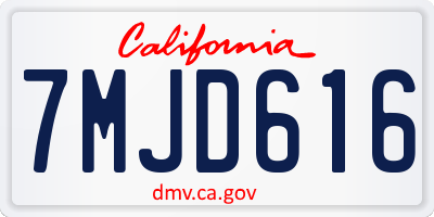 CA license plate 7MJD616