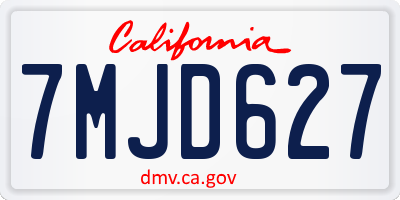CA license plate 7MJD627