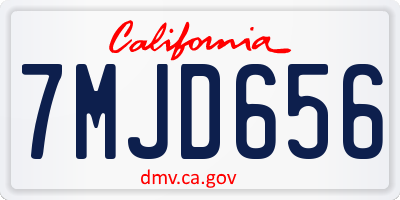 CA license plate 7MJD656
