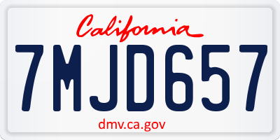 CA license plate 7MJD657