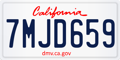 CA license plate 7MJD659