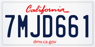 CA license plate 7MJD661