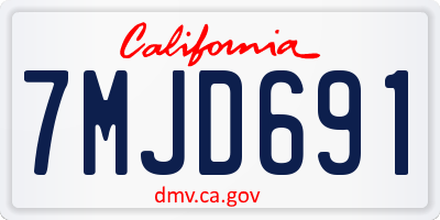 CA license plate 7MJD691
