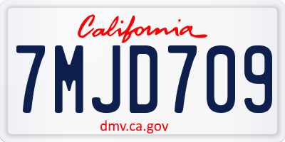 CA license plate 7MJD709