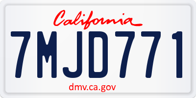 CA license plate 7MJD771