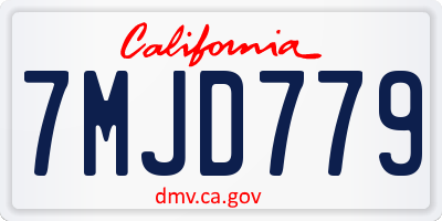 CA license plate 7MJD779