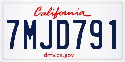 CA license plate 7MJD791