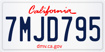 CA license plate 7MJD795