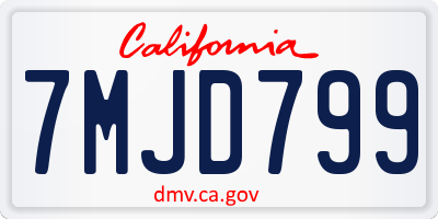 CA license plate 7MJD799