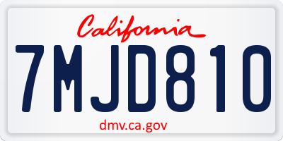 CA license plate 7MJD810