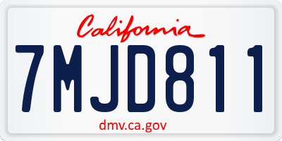 CA license plate 7MJD811