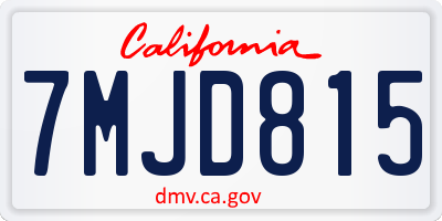 CA license plate 7MJD815